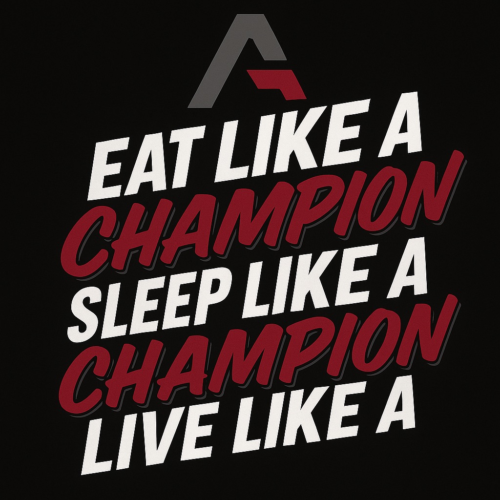 Eat like a champion, sleep like a champion, live like a champion